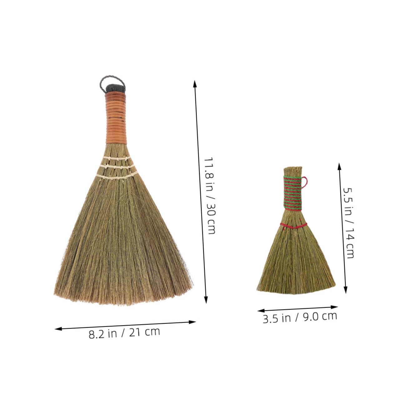 CIYODO 2 in 1 Desktop Cleaning Broom Table Brush Small Handheld Sweeper Natural Grass Bristles Safe