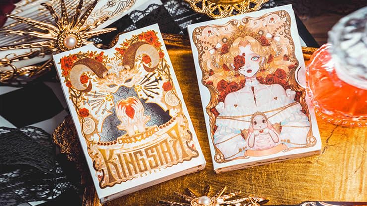 King Star Silence V3 Playing Cards, White, Gothic Style, Hollow Double-Layer Card Box, Customized Card Face