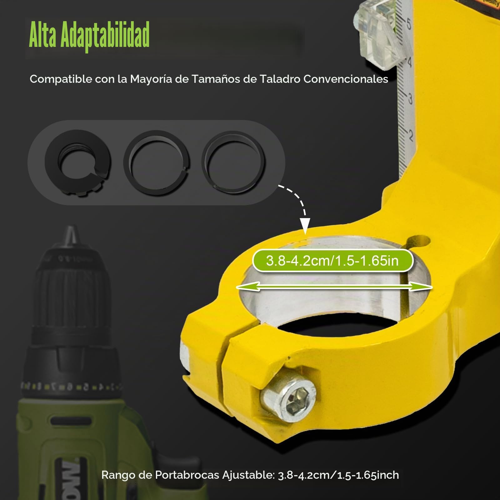SHZICMY Soporte de perforación para taladro, taladro estándar, altura ajustable, abrazadera giratoria de 90 grados, columna portabrocas, no incluido, tornillo