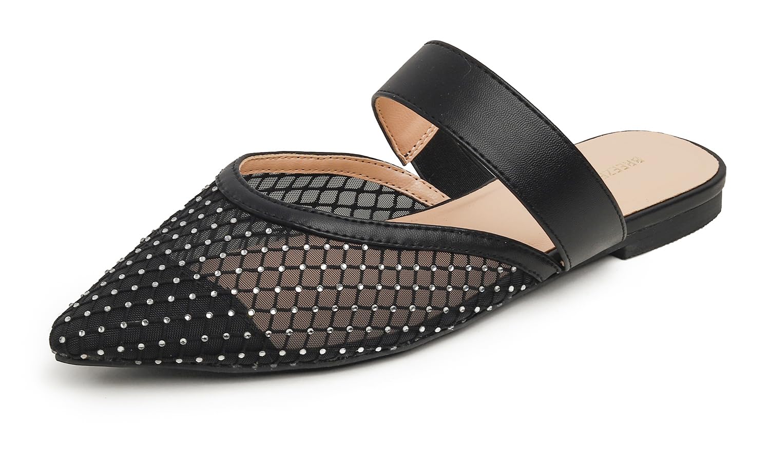 BREEZE NOUTHERLY Women's Fashion Mesh Mules Slip On Backless Slide Flats
