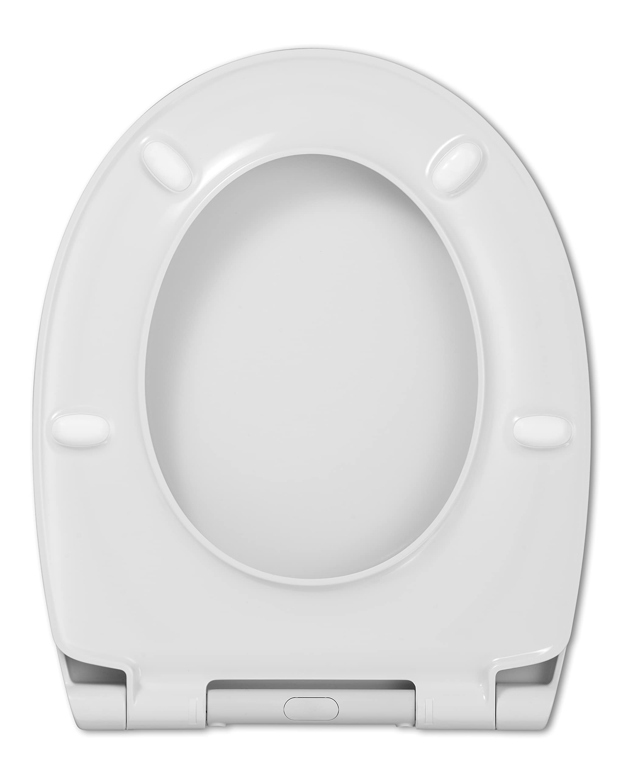 Hamberger 537407 Comino Family - Asiento de inodoro con tapa (cierre suave, bisagra de acero inoxidable), color blanco