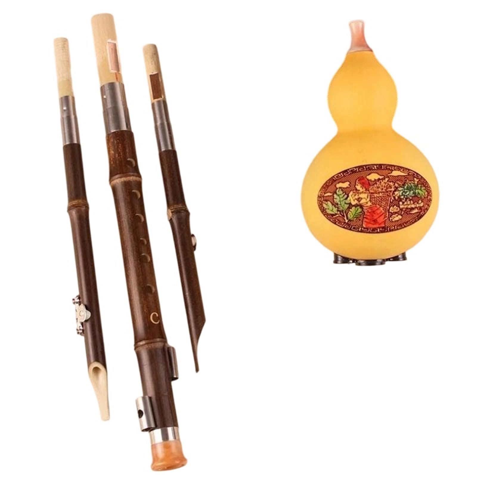 Professionele Hulusi Profesjonalny 7otworowy Flet Dyniowy Dla Dorosłych Hulusi Wind Instruments Muzyczne(C Tone)