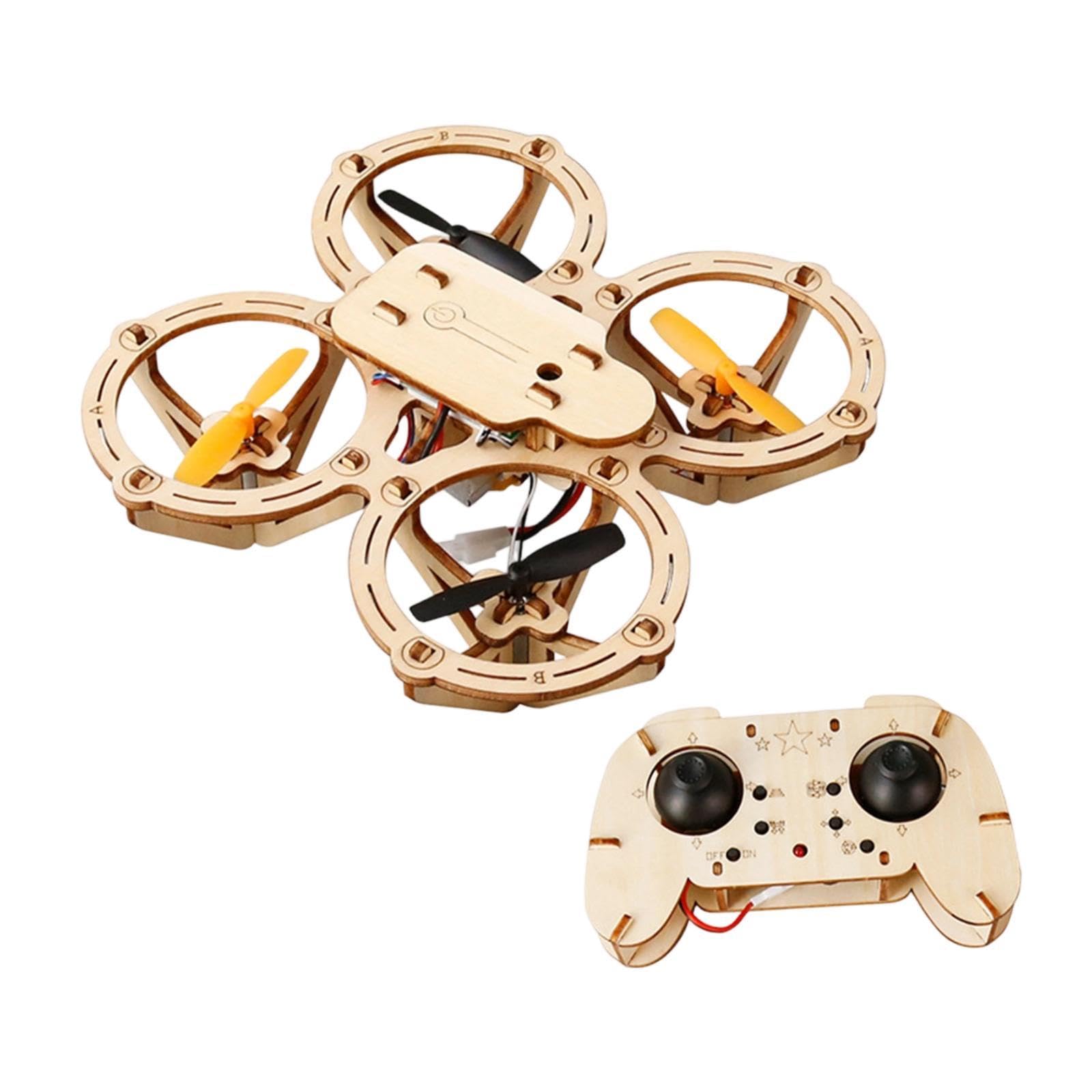 Kit Fai-da-Te in Legno per Costruire Un quadricottero radiocomandato, Adatto a Bambini dagli 8 Anni in su. Kit di apprendimento STEM Pratico con