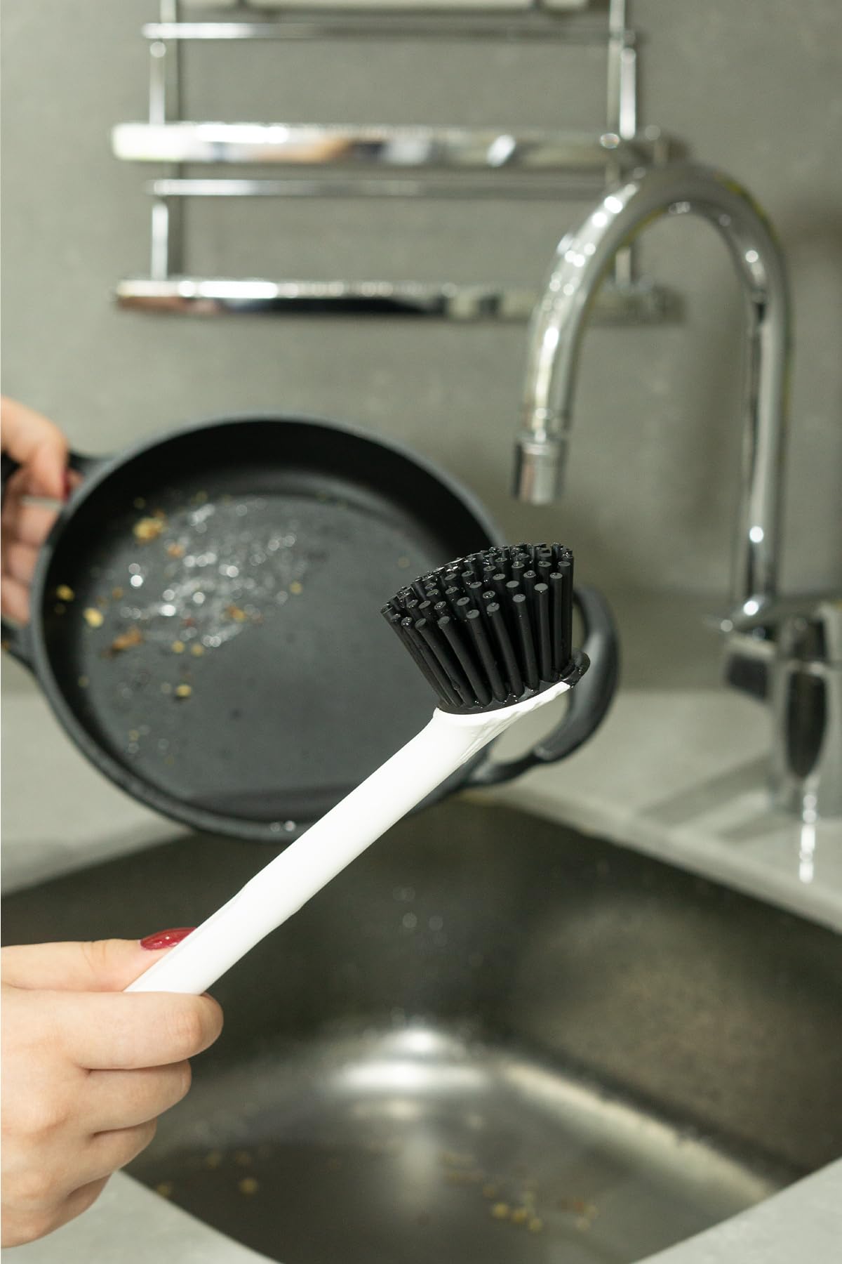 ATA HOME 2 Adet Vantuzlu Mutfak Banyo Tezgah Üstü Silikon Bulaşık Yıkama Lavabo Temizleme Tezgah Fırçası