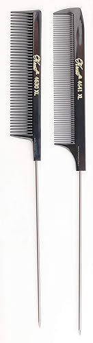 Krest Peines de cola de púas que tejen el pelo de cola de rata de diente fino XL. 2 uds.