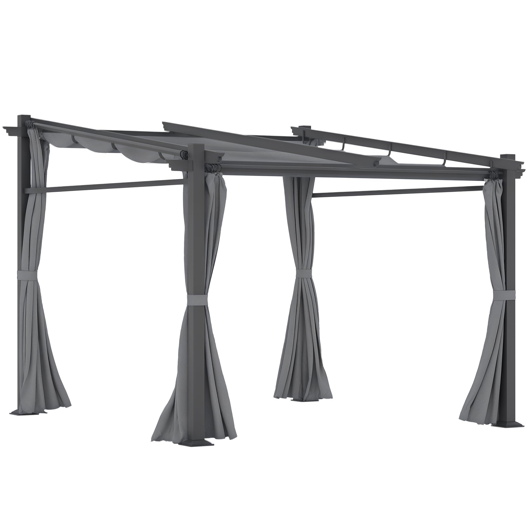Outsunny Terrassendach Pergola Terrassendachung ca. 3x3m Dunkelgrau