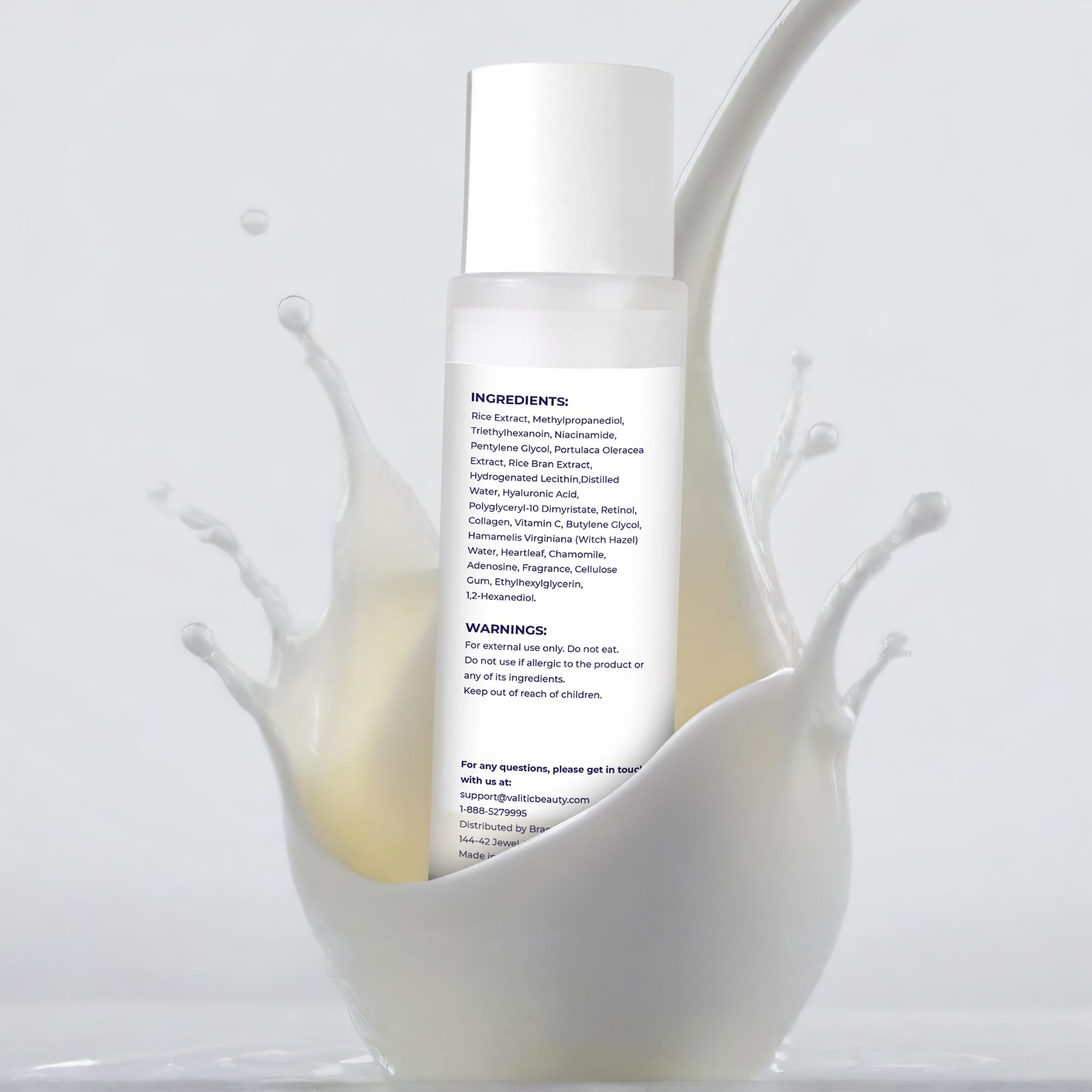 Tónico de arroz – 75 Tónico lechoso de extracto de arroz para cara con niacinamida, hoja de corazón, hamamelis y esencia de manzanilla, vidrio facial hidratante para el cuidado de la piel 7