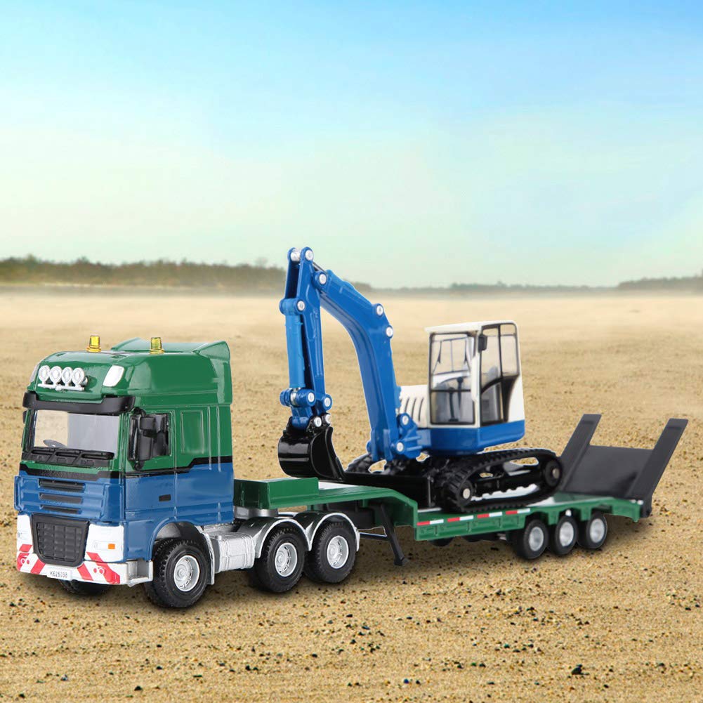 Alomejor 1:50 Kids Alloy Excavator Model Simulated Engineering Trail Car Toy