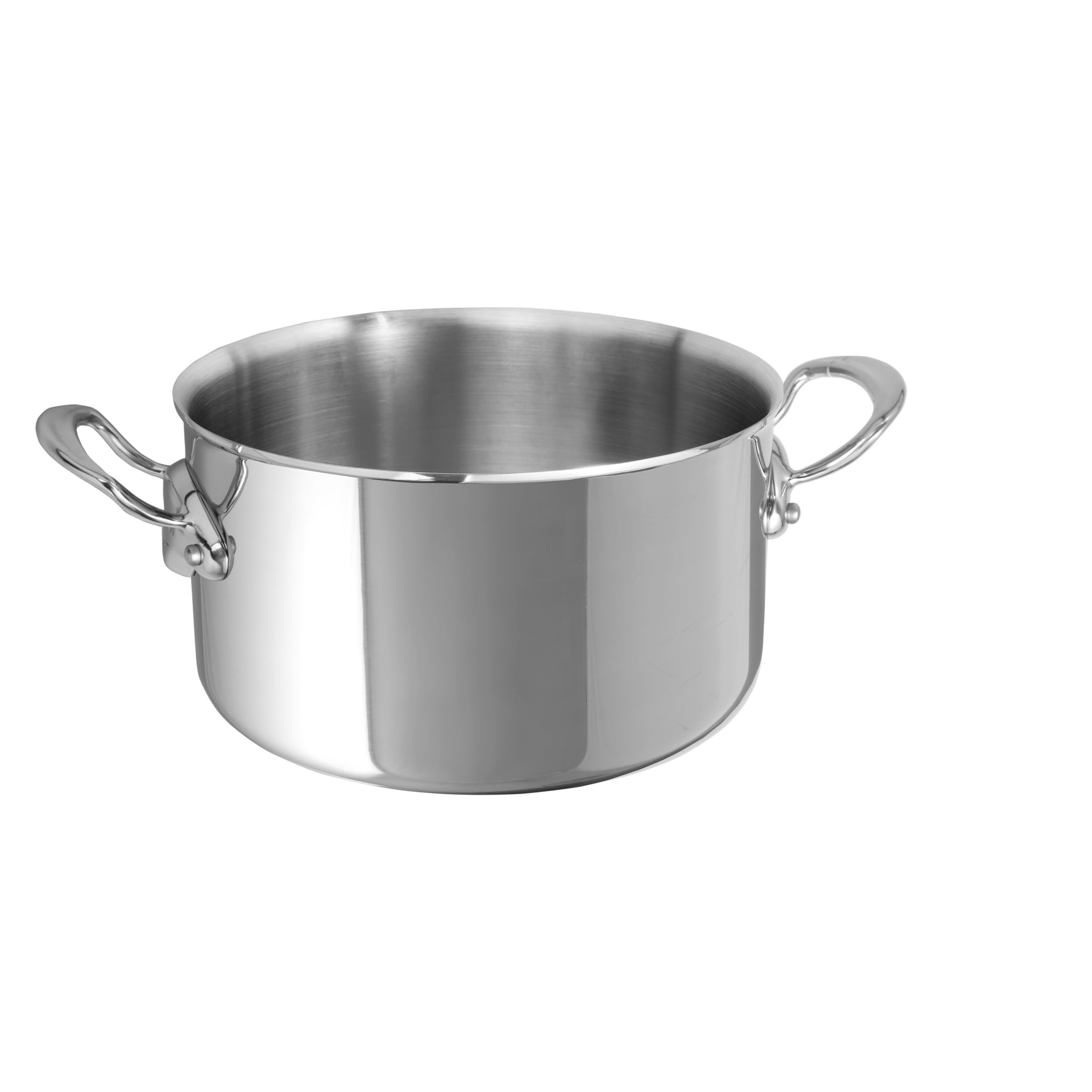 Mauviel M'Cook 5-Ply Polished Stainless Steel Stewpan, And Cast Stainless Steel Handles, 6.2-qt, Made In France