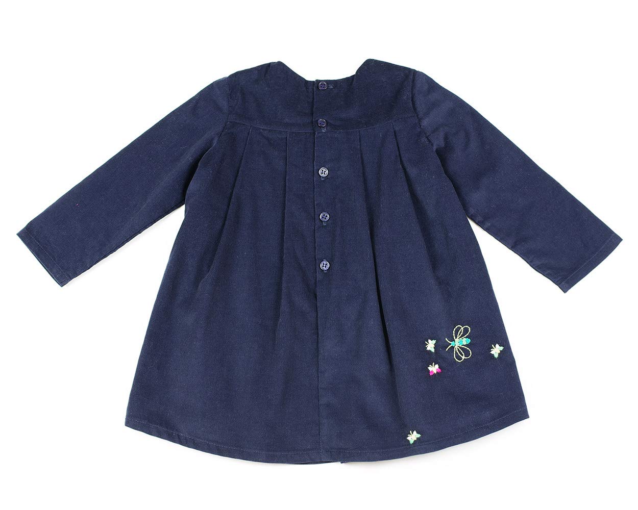 PHLONA Little Baby Girls' Corduroy Babydoll Dress Navy