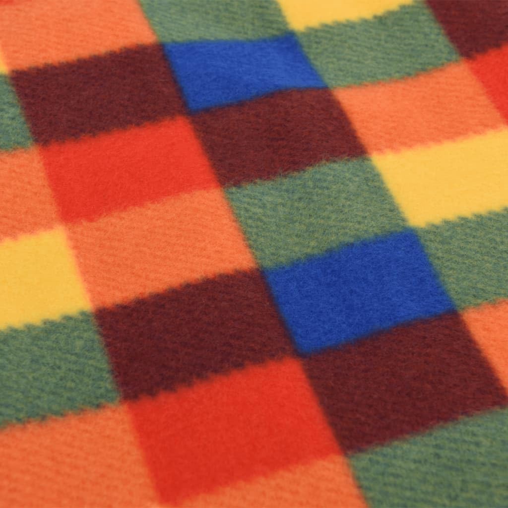 Coperta da picnic pieghevole, rosso e blu, a righe x velluto, impermeabile, portatile, con borsa per il trasporto, per campeggio, trekking, escursionismo, spiaggia e tempo libero