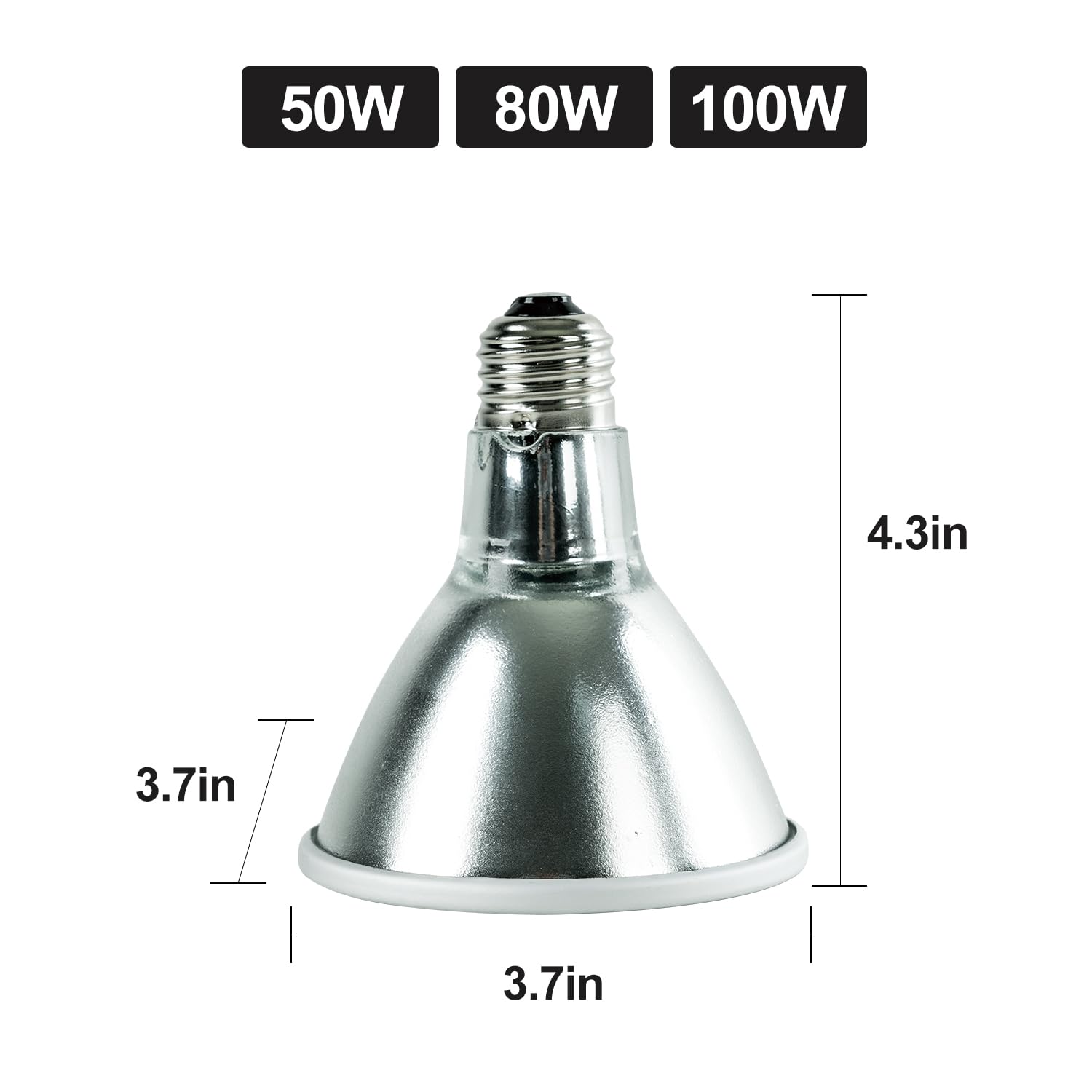 REPTI ZOO Reptile Basking Heat Lamp Bulb, 100W Splashproof Energy Saving Deep Heater Non-Luminous Carbon Infrared Heat Bulb for Reptile Amphibians - image 3