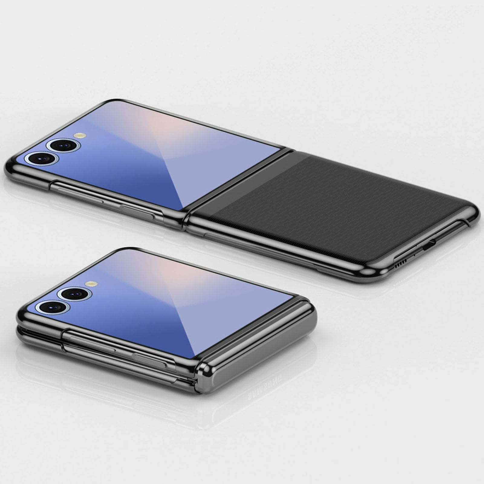 Generico Custodia Trasparente per Samsung Galaxy Z Flip 7 con Protezione per Fotocamera, placcatura Ultra Sottile, plastica Rigida, AntiGraffio, Trasparente, Protezione anticaduta, Verde