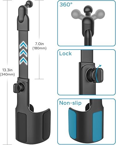 Miniatura 6 de GDZN Soporte para tablet para portavasos de automóvil – [apto para botellas] Soporte para tableta de coche/camión, soporte para tableta, expansor de
