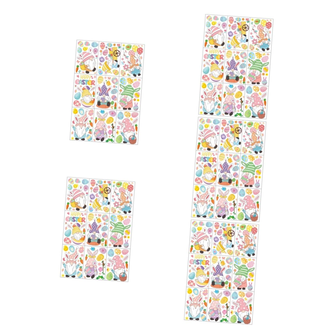 MAGICLULU 5 Sätze Wandtattoo Ostern Ei Zwerge Häschen Fensterfolie Cartoon-kaninchen Haften Festival-fensteraufkleber Film Füllstoffe Fenster Kaninchen Aufkleber Glasaufkleber Zu Ostern Pvc