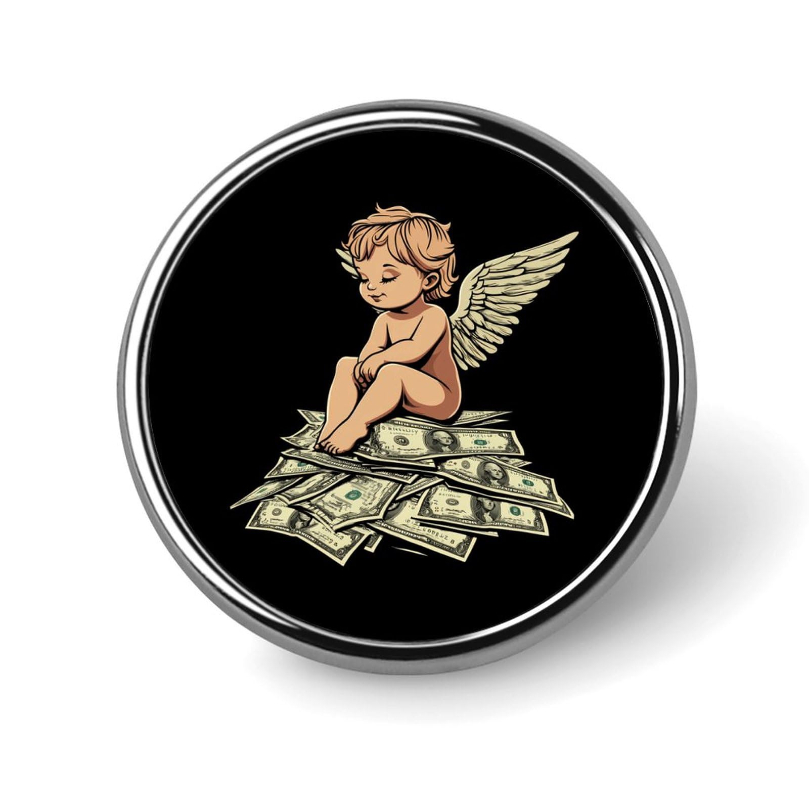 Angeles Dollar Money Print Round Badge Cute Brooch Pins Button Badges for Backpack Jackets Hats Decor