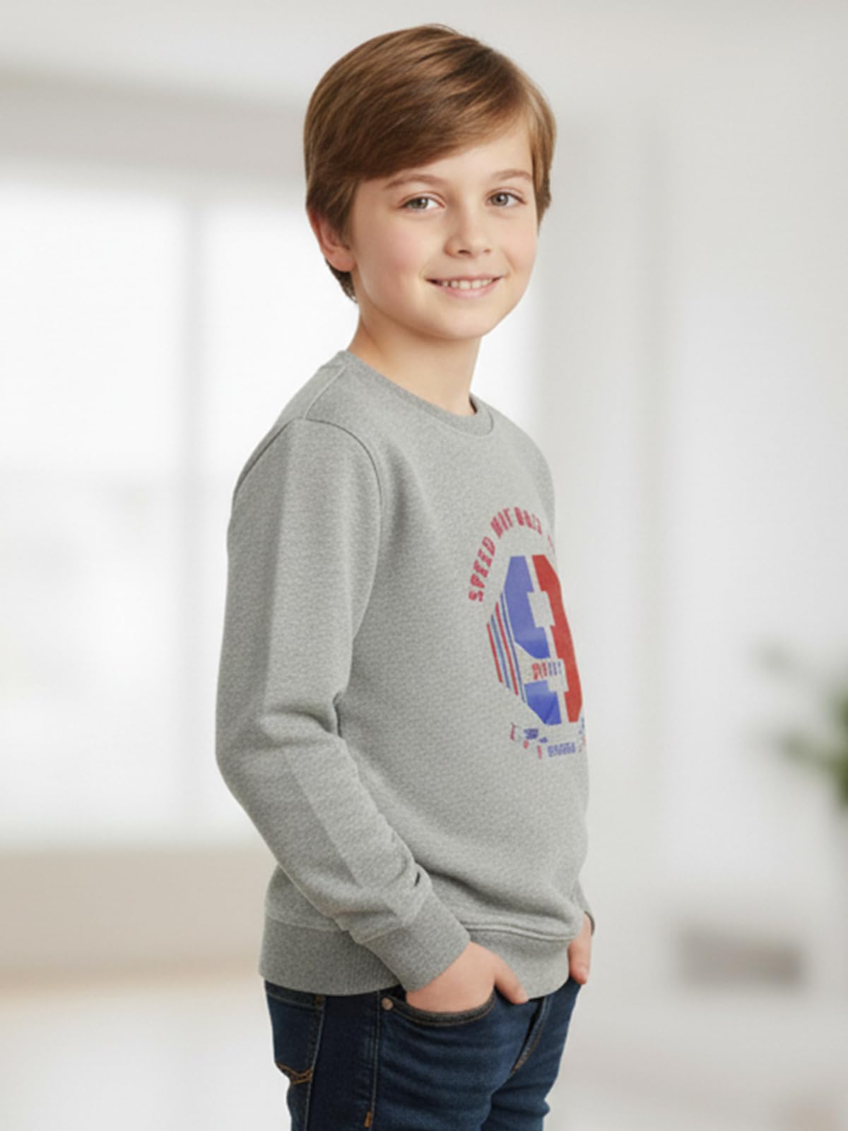 ONN Felpa stampata da ragazzo, in cotone super morbido, con tasca laterale, vestibilità moderna, confezione da 2