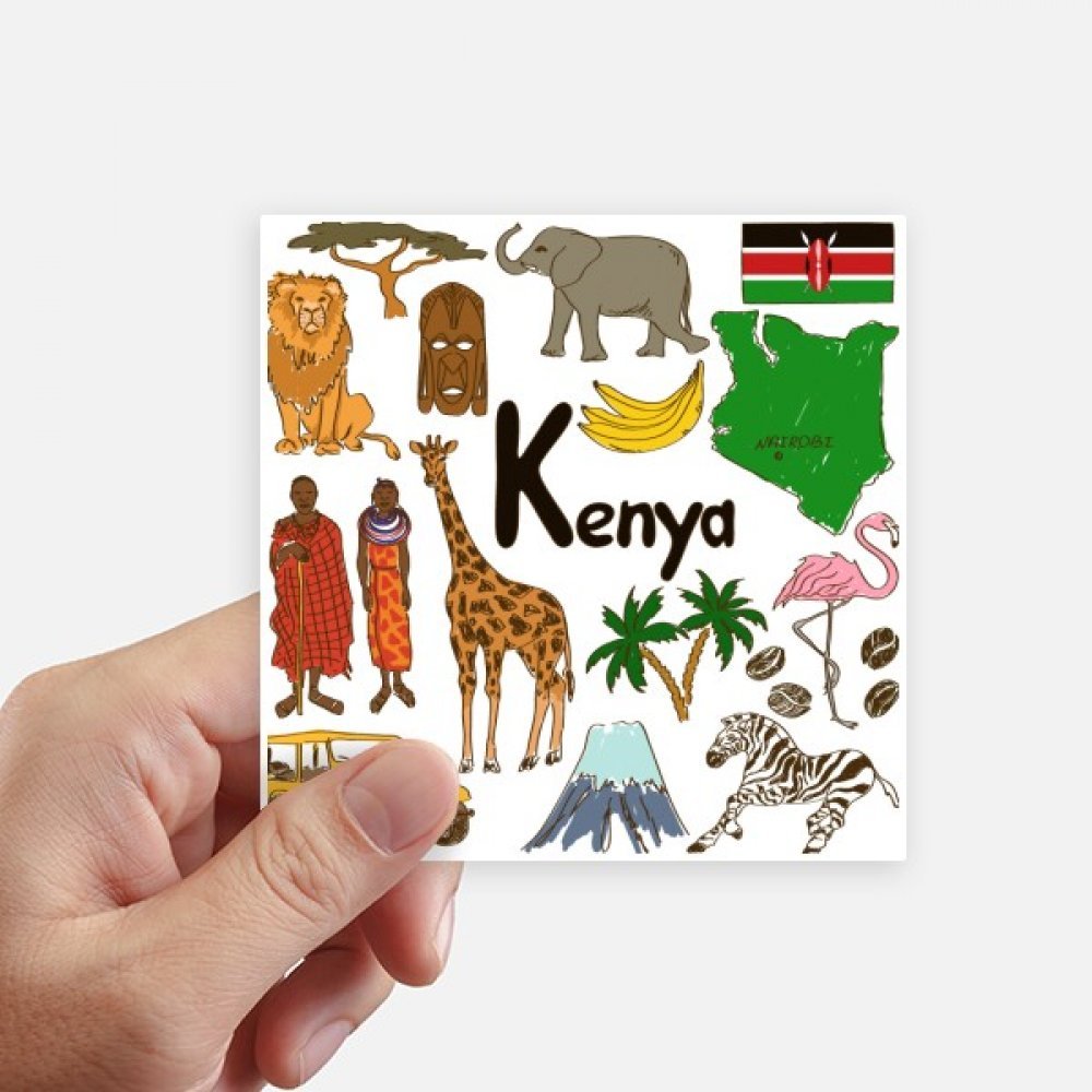 Sticker Kenya pour ordinateur portable et moto - Décoration de voyage pour globe-trotteur