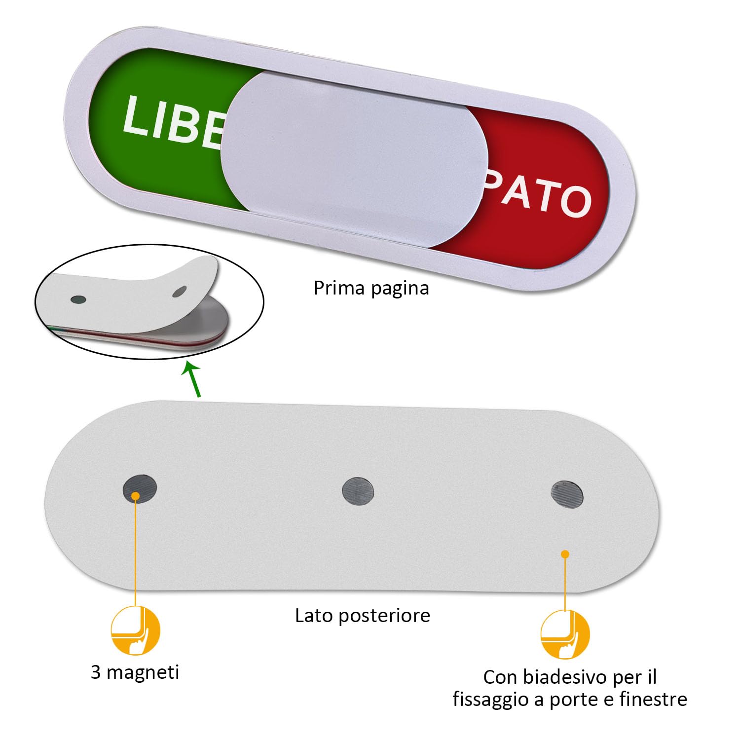 Andchi 2pcs LIBERO OCCUPATO Cartelli scorrevoli Autoregistrazione Cartello per porta Cartello ufficiale per ufficio Per uffici e altri luoghi pubblici