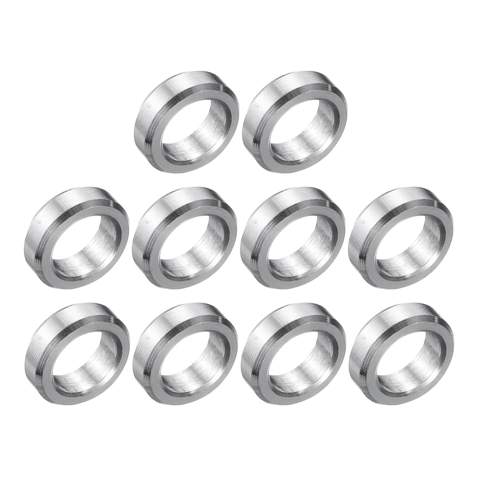 uxcell 10 Pcs Stainless Steel Spacer 1/4" Bore x 3/8" OD x 1/8" Length Screw Bushing Plain Finish Round Metal Spacer for 1/4" Screws Bolts and Rods