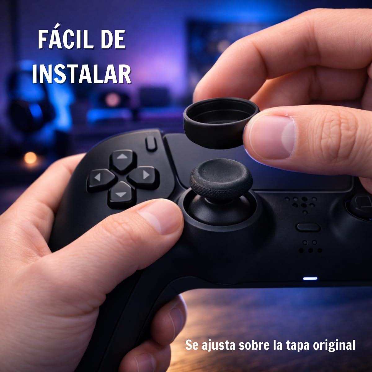 Tapas de Joystick compatibles con Mando PS4 - PS5, Thumb Grips para Mando Play 4, Accesorios PS5, Funda de Joystick Compatible con mandos PS 4 PS 5 Xbox y Switch 2 (Fútbol 2)