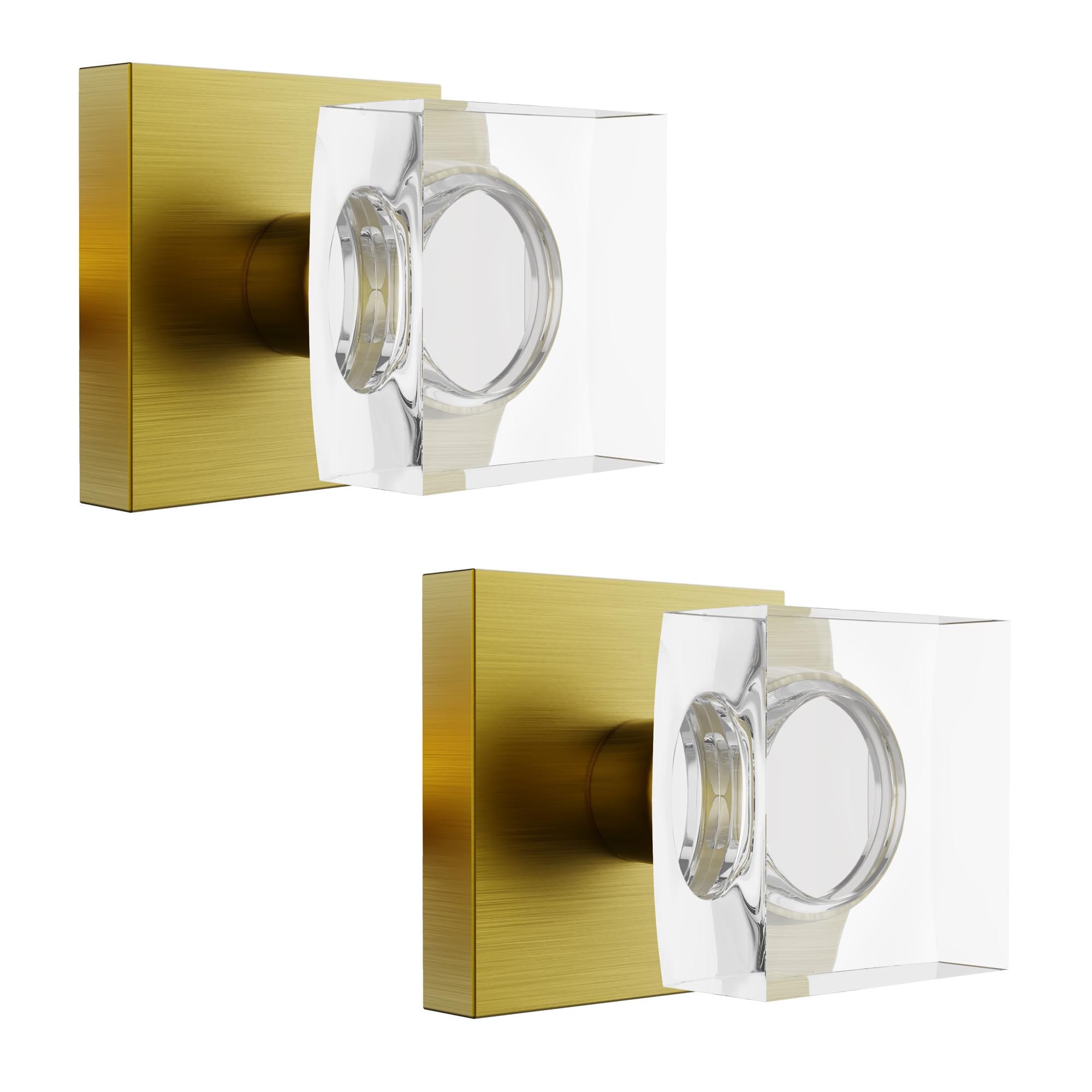 Brushed Gold Door Knobs - Crystal & Modern Design -26