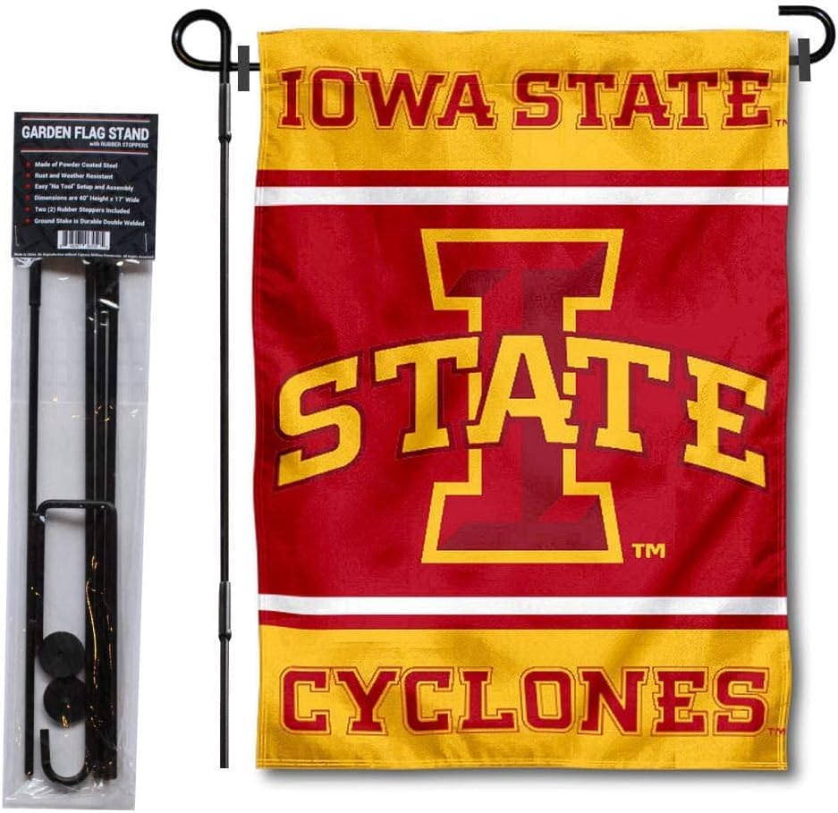 College Flags & Banners Co. Iowa State Garden Flag and Flag Stand Pole Holder Set