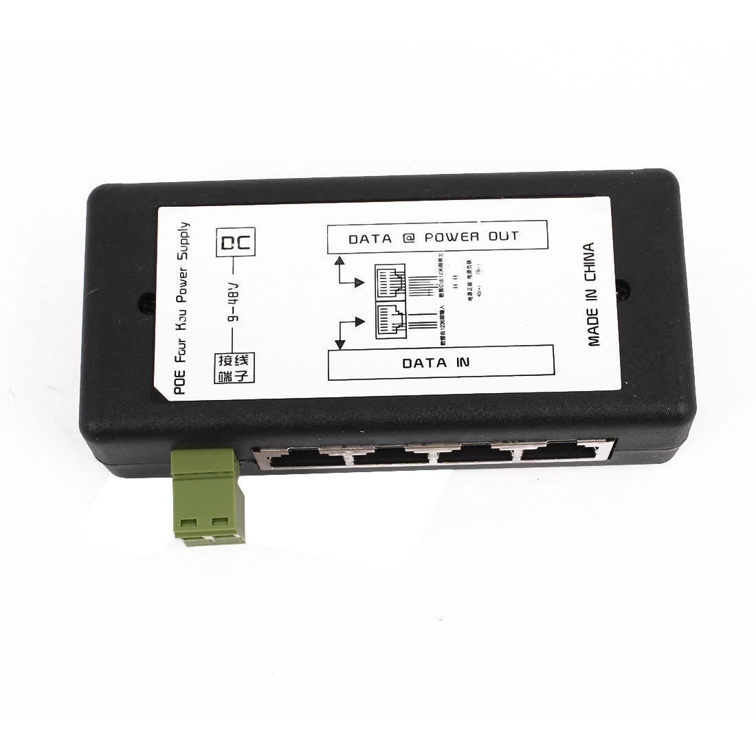 Aexit Cztery rozdzielacze DC9V POE 4 porty LAN POE Skrzynka zasilająca Ethernet dla zestawu kamery IP(DC9V quatre séparateurs POE 4 POE LAN Ports Kit Ethernet boîtier alimentation