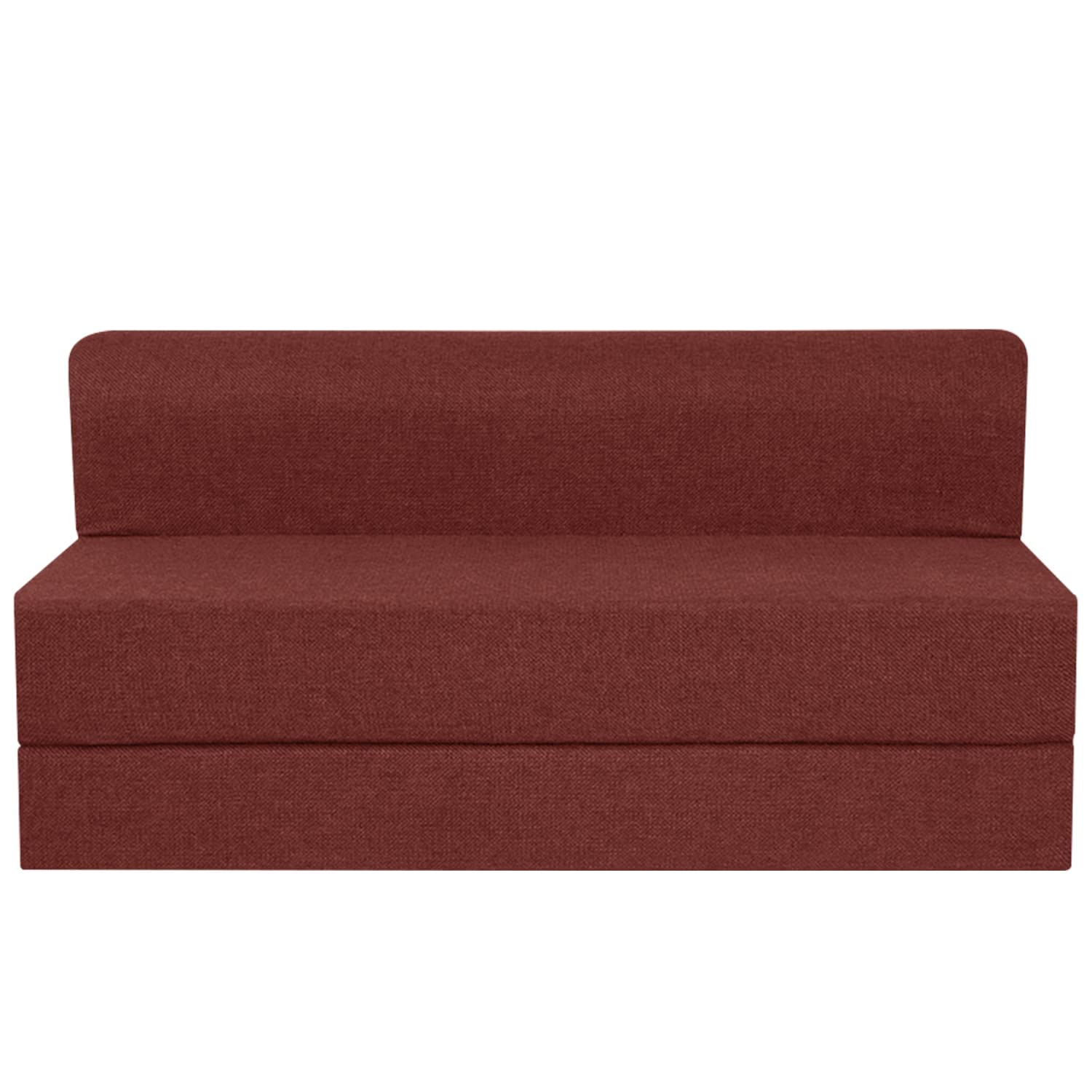 UniqueLittleFriend Sofa Cum Bed | One Seater | Sofa Bed 3 X 6 Feet, Folding Bed Cum Sofa Without Cushion Jute Fabric for Living Room -Red 1