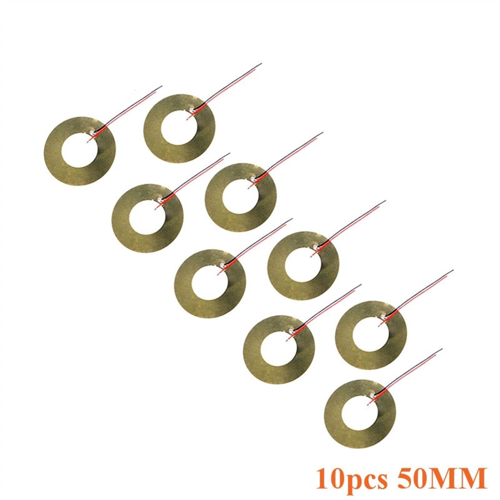 WUZDPRCJ 5Pcs Piezoelectric Piezo Ceramic Wafer Plate Dia 50mm for Buzzer Loudspeaker Sensor with Wire