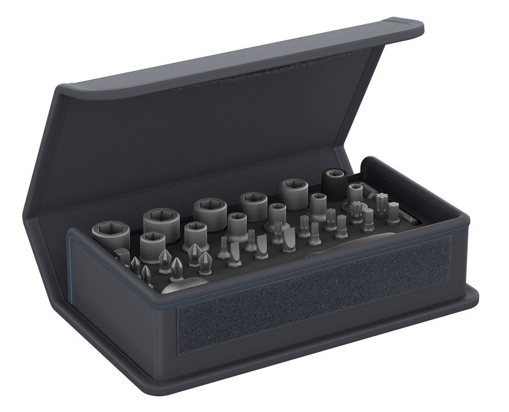 Gedore ' 20 Bit Socket Set with Ratchet 1/4 in TC 666 Mu Textile Bag 35 Piece Set