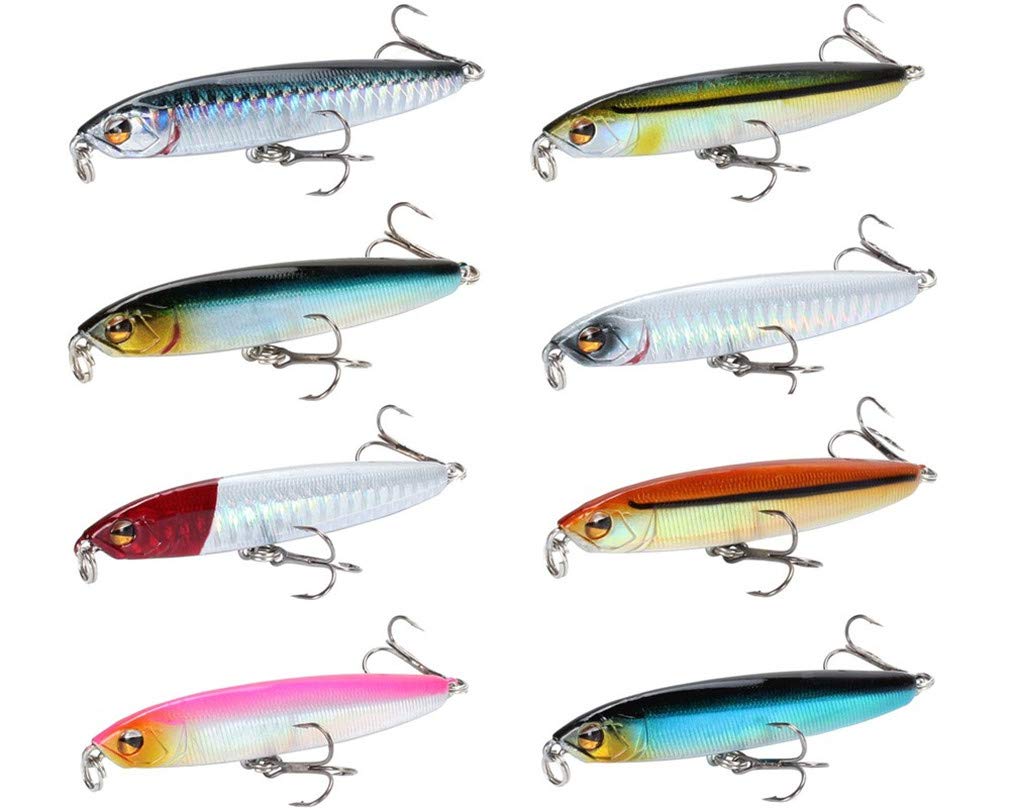 Ulalaza Fishing Lures Life-Like Swimbait with 3D Eyes & Strong Treble Hooks Fishing Hard Baits