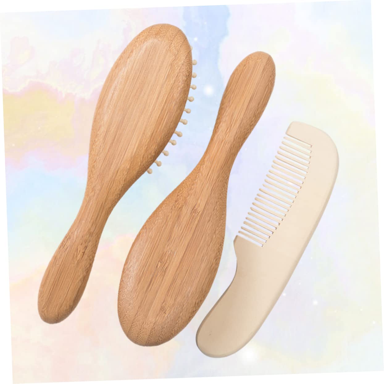 DOITOOL 6 Piezas regalo de registro para bebé equipo de bebé peine cepillo de pelo de bebe cepillo de ducha de bebé herramienta de limpieza para bebés cuidado cepillar cepillo de lana niño