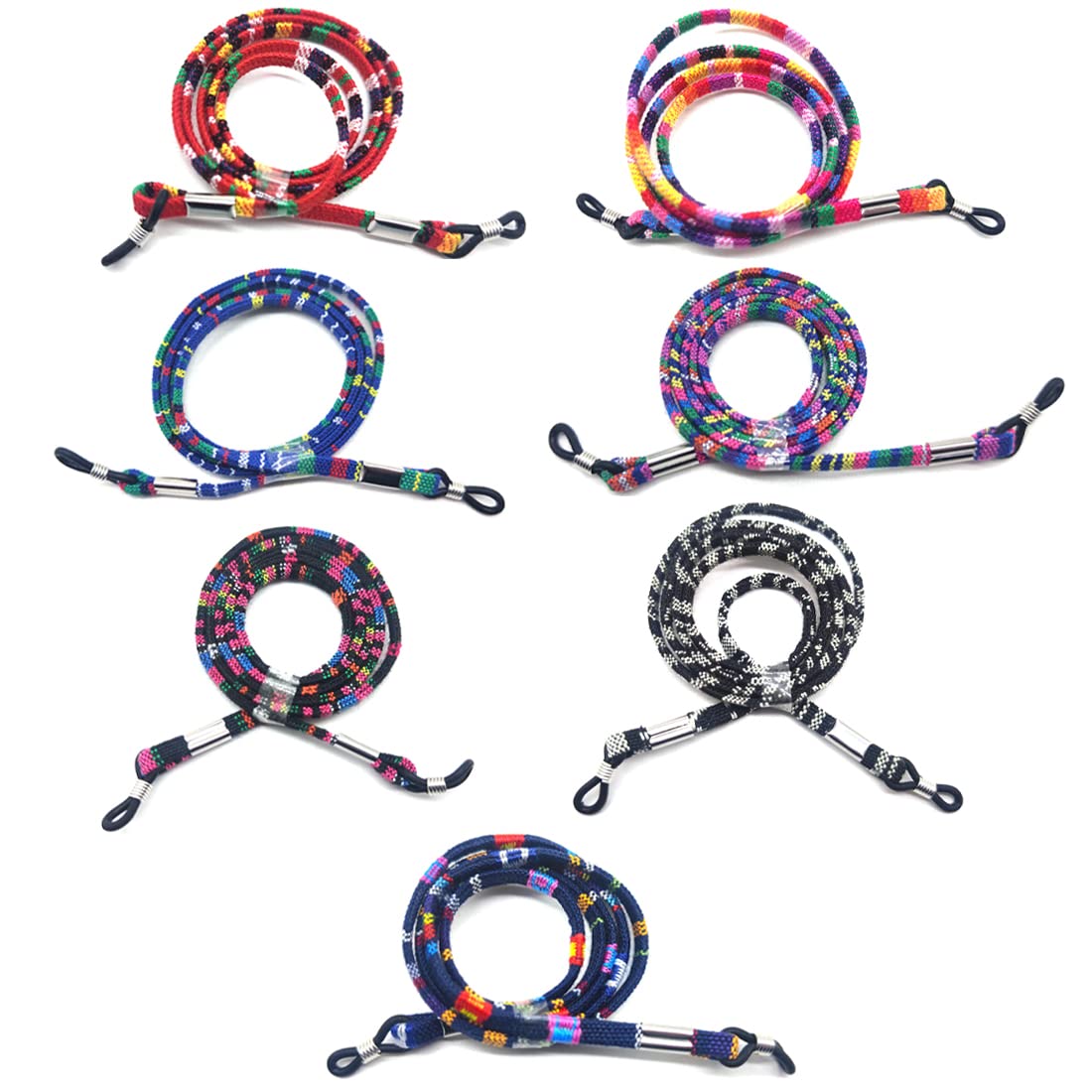 Fezf Correas para anteojos, correas para anteojos, cadenas para anteojos multicolor, cadenas para anteojos de sol, cadenas para anteojos de lectura para damas deportivas, hombres, niños (7 piezas)