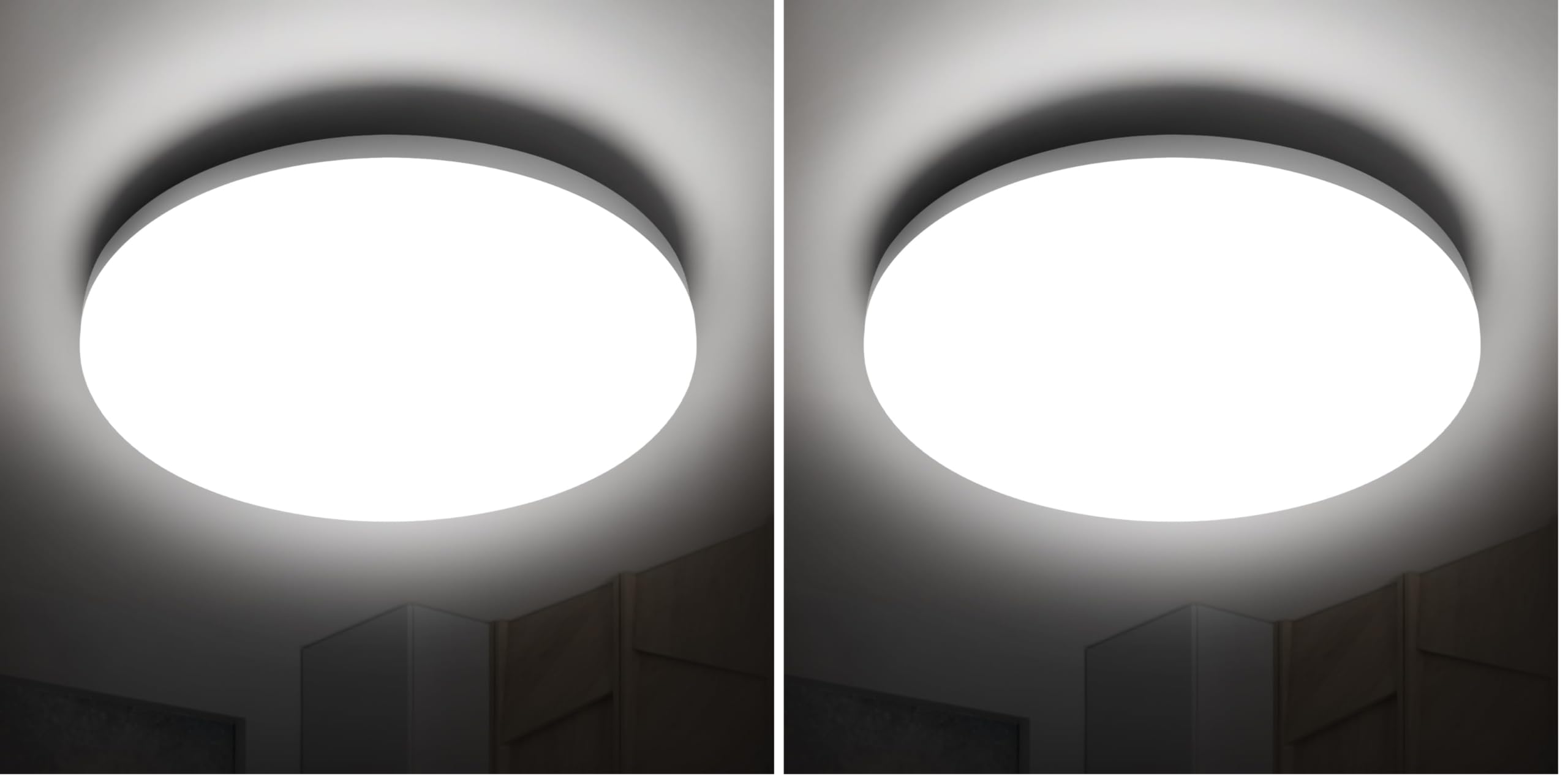 LED Deckenleuchte IP65 Wassergeschützt [Badezimmer Lampe Decke] 22W 3080lm 4000K Neutralweiß, CRI80+ Flackerfrei, Augenschonend für Bad, Küche, Wohnzimmer, Flur (28cm) (Packung mit 2)