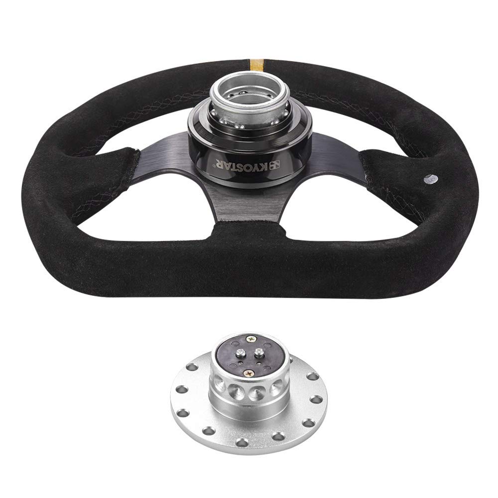 Kyostar Kit Boss con Adattatore Quick Release per Volante in Titanio e Nabe in Alluminio (Argento)