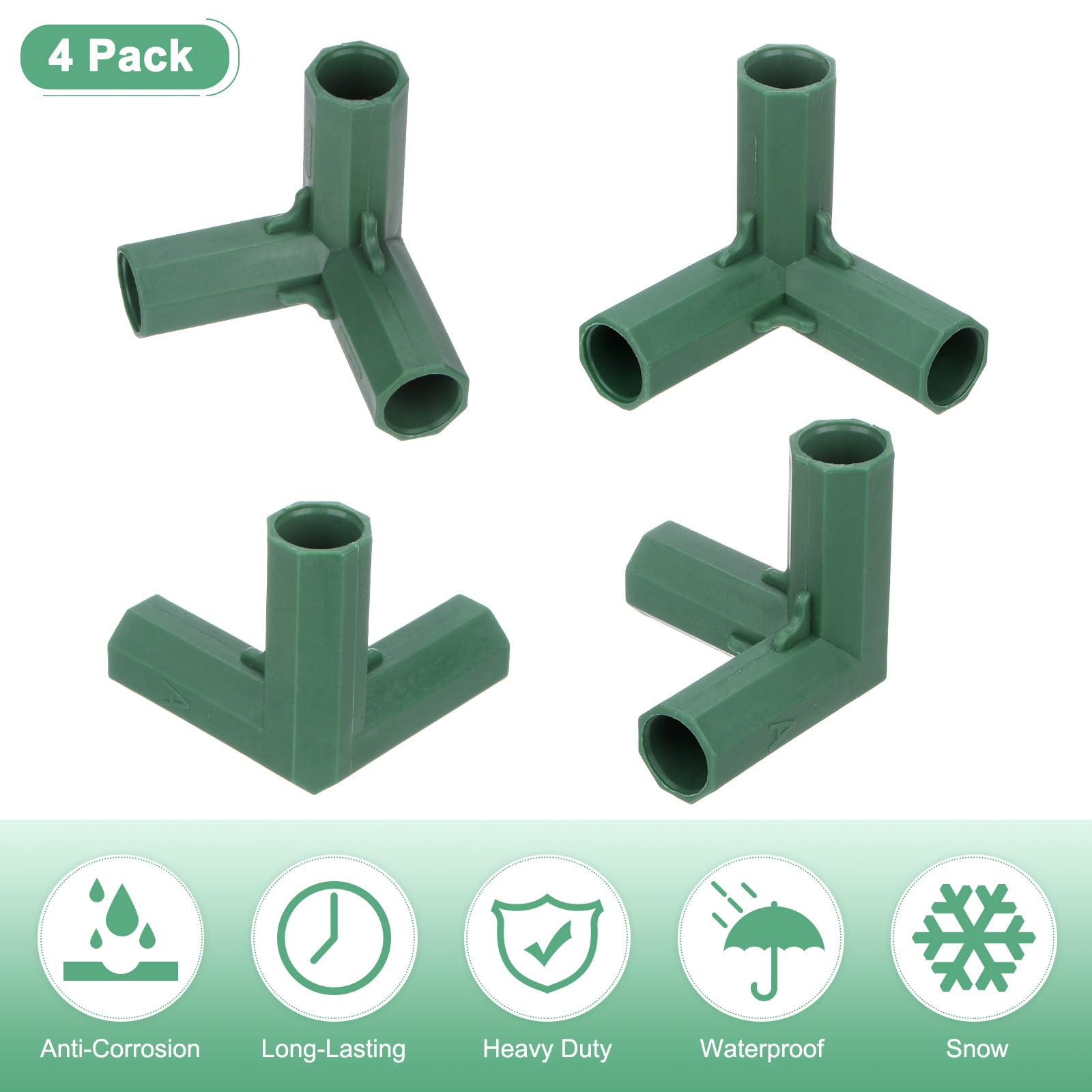 M METERXITY 4 Pcs 16mm Greenhouse Frame Building Connectors - Image 2