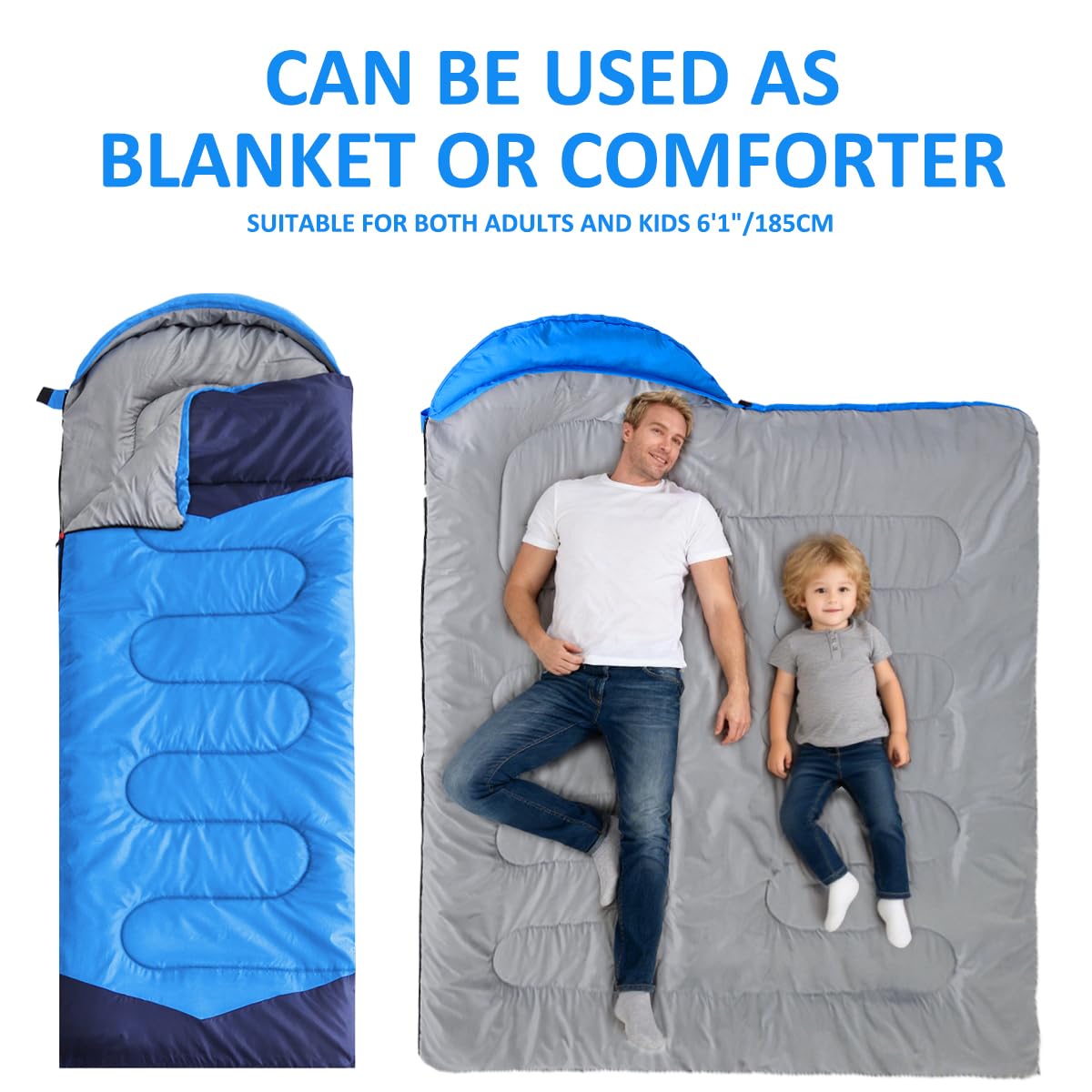 oaskys Camping Sleeping Bag Sacos de Dormir para Adultos y niños, Exterior