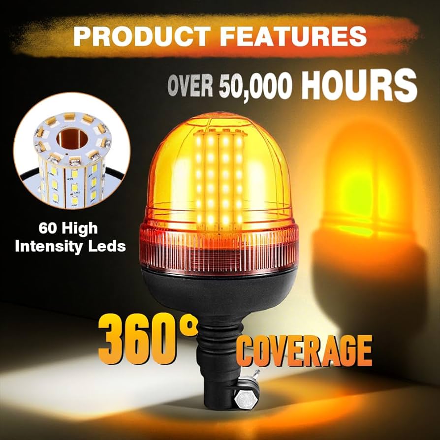 Amazon.com: LED Strobe Light, 12V-24V Amber 60 LED Rotating