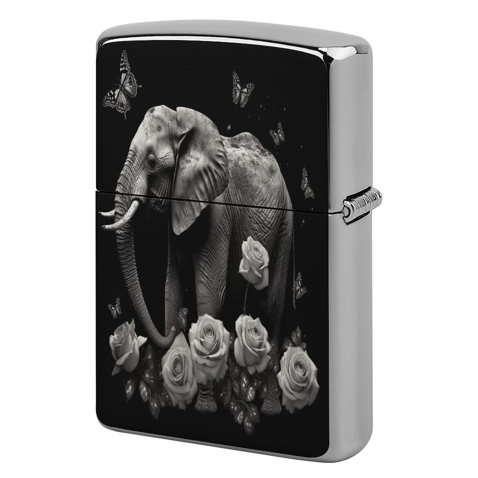 Fodpand Style Elephant And Butterfly Metal Lighter Case Cover Lighter Sleeve