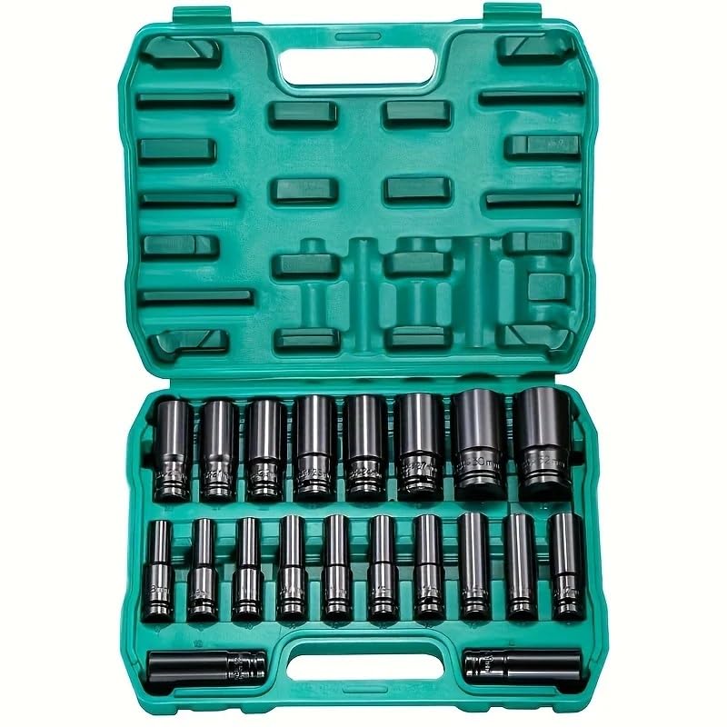 Juego de llaves de vaso impacto de 8-32mm con 20 piezas para llave eléctrica y extensión