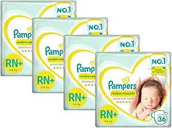 Fralda Pampers Premium Care Recém Nascido Plus com 144 unidades - 3 à 6kg