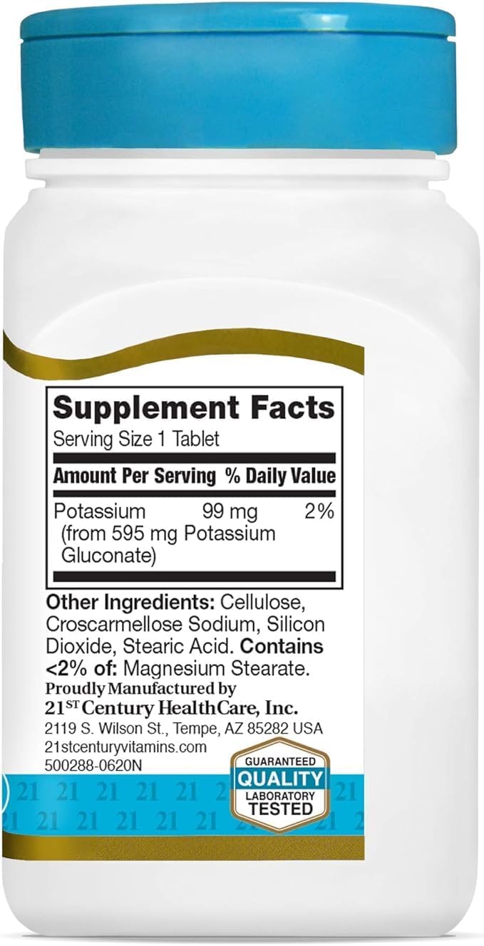 21st Century Potassium 595 mg Tablets, 110-count (Pack of 24)
