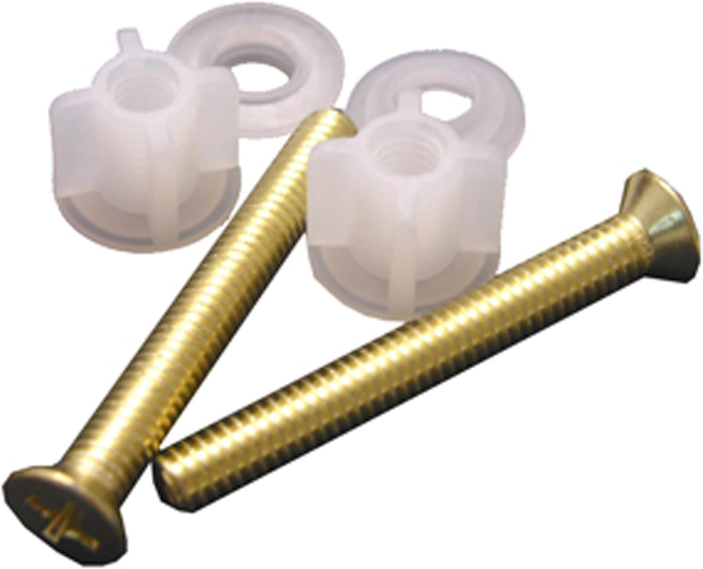 LASCO 14-1069 Replacement Hinge Brass Bolts Washers and Nuts for Wooden Toilet Seats, Size 1, 6-Pack (of 2), 6 Piece