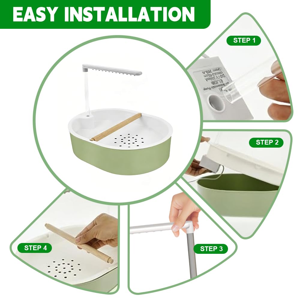 Baño Automático para Pájaros, Ducha para Pajaros, Bañera Automática para Loros, Bañera para Pájaros con Ducha, Bañera para Pajaros Automática para Jaula Periquitos Agapornis Cacatúa Y Cotorra