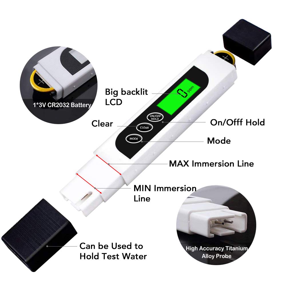 Buy Hofun TDS Meter, 3 in 1 TDS, EC & Temperature Meter, Accurate