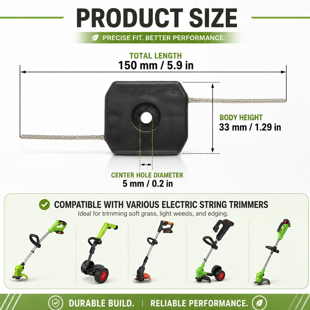 20 Testina di Ricambio per Decespugliatore per VOERJIA 09 2026,150 mm Accessori per Attrezzi da Giardino per Rifinitura Giardini, Prati eColture