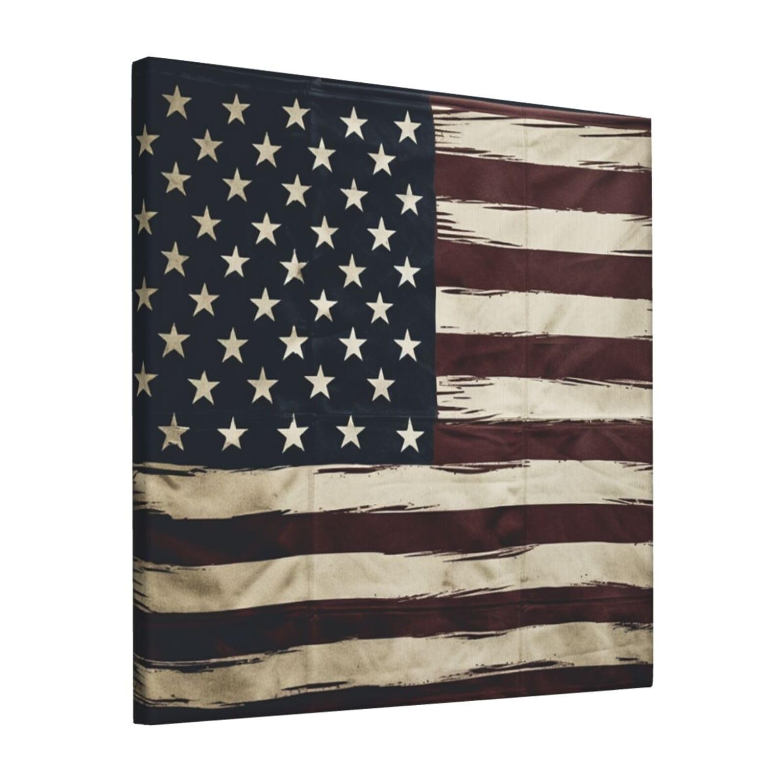 FodPand American Flag Canvas Wall Art for Living Room Wall Decor 12"x12" Modern Artwork Painting Pictures Hanging Canvas Prints Aesthetic Wall Art for Bedroom Bathroom Office Wallart Decor