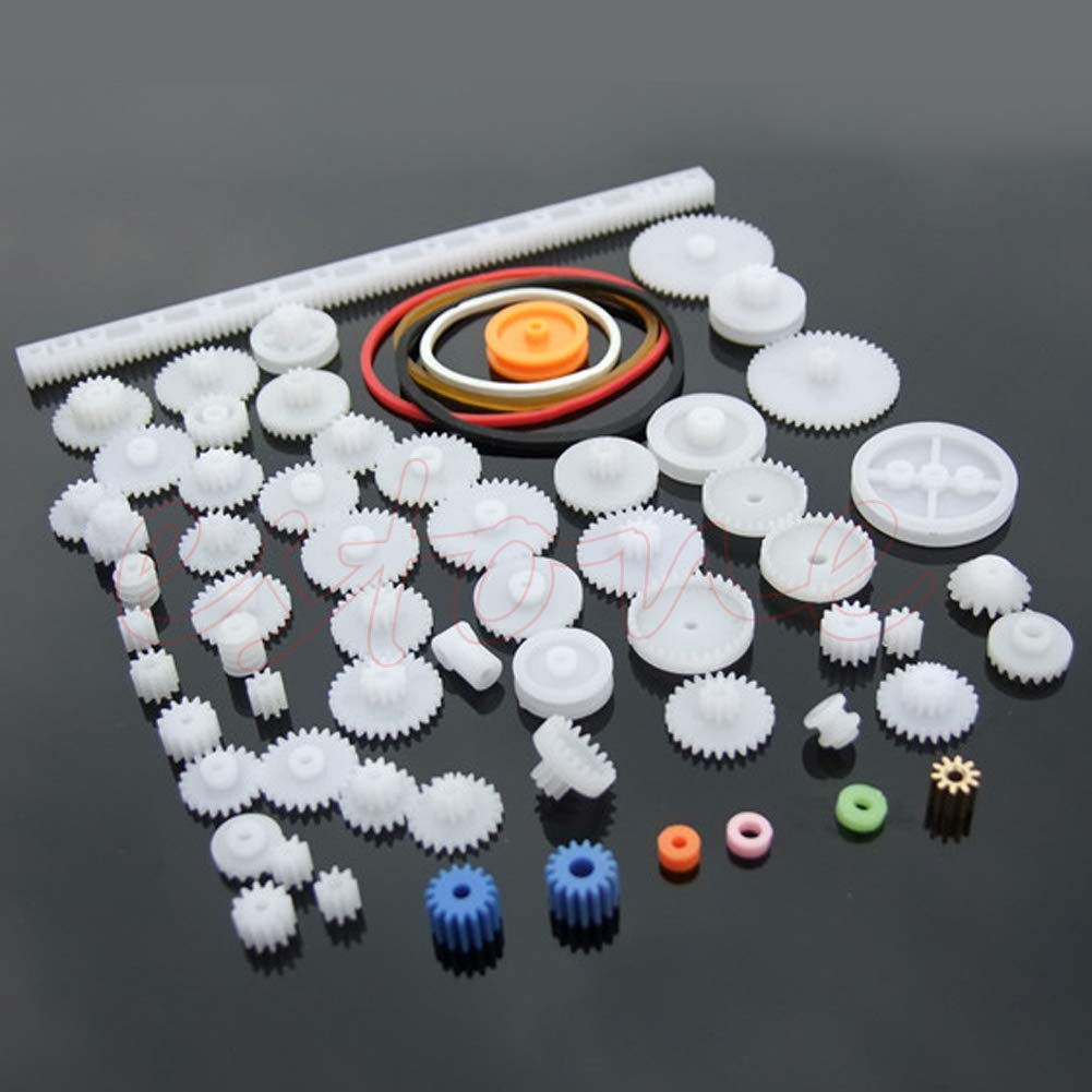 New 60pcs Type Plastic Shaft Single Double Reduction Worm Gears DIY Robot