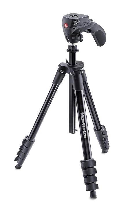 Manfrotto Compact Action Aluminium Tripod with Hybrid Head forEntry-Level DSLRs Mirrorless up to 1 5kg Black